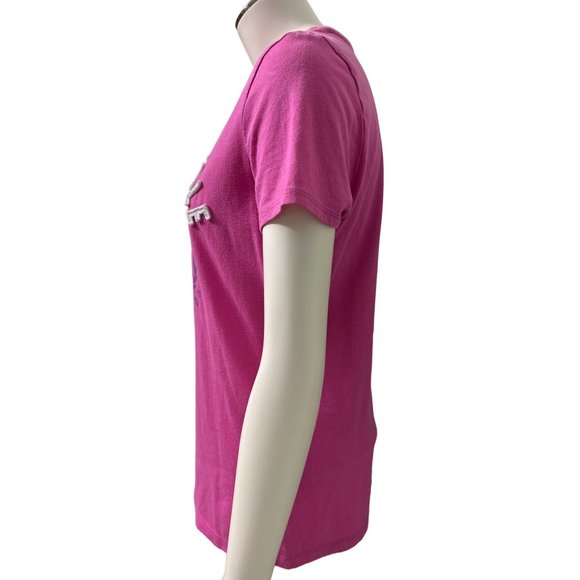 Aeropostale Est. 87 Eastern Division Pink T-Shirt White & Blue Logo Size L - Picture 2 of 6